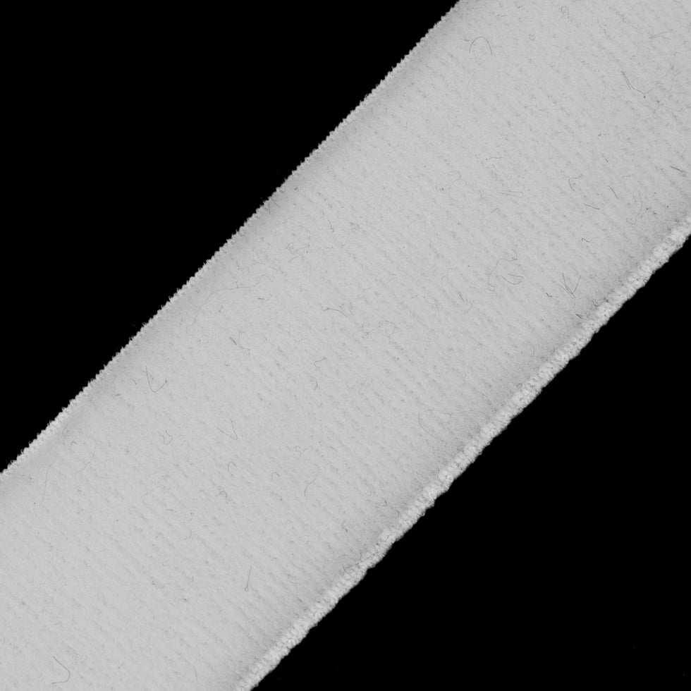 White Stretch Velvet Ribbon - 0.625