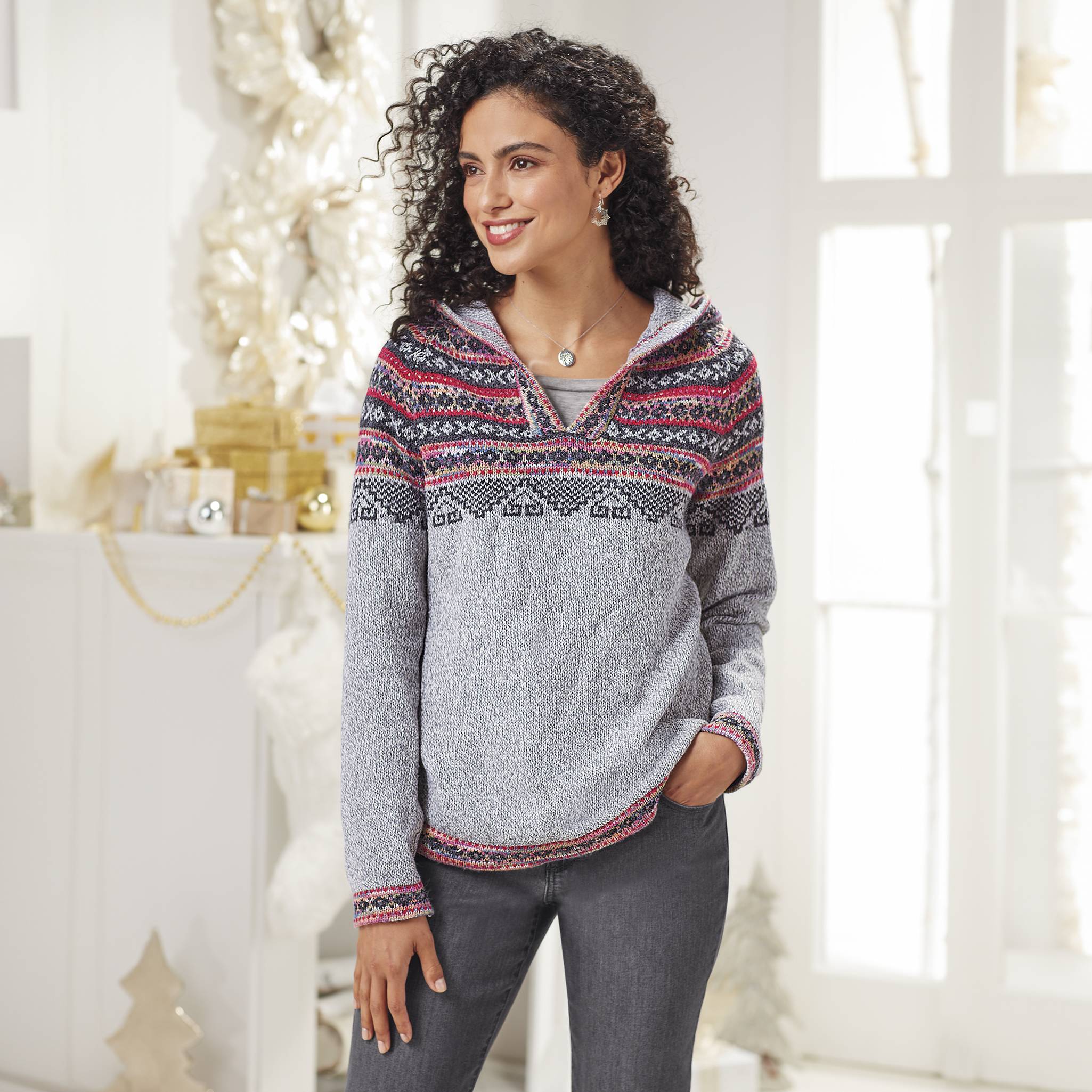 Fair Isle Hooded Pullover - Northstyle Catalog