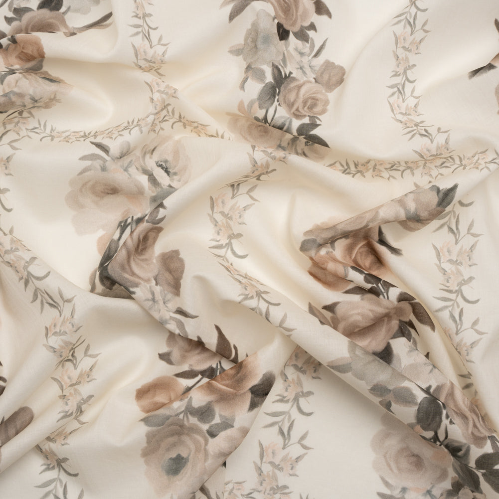 Mood Exclusive Cream Prosaic Petals Cotton Voile Panel - Joann Fabrics