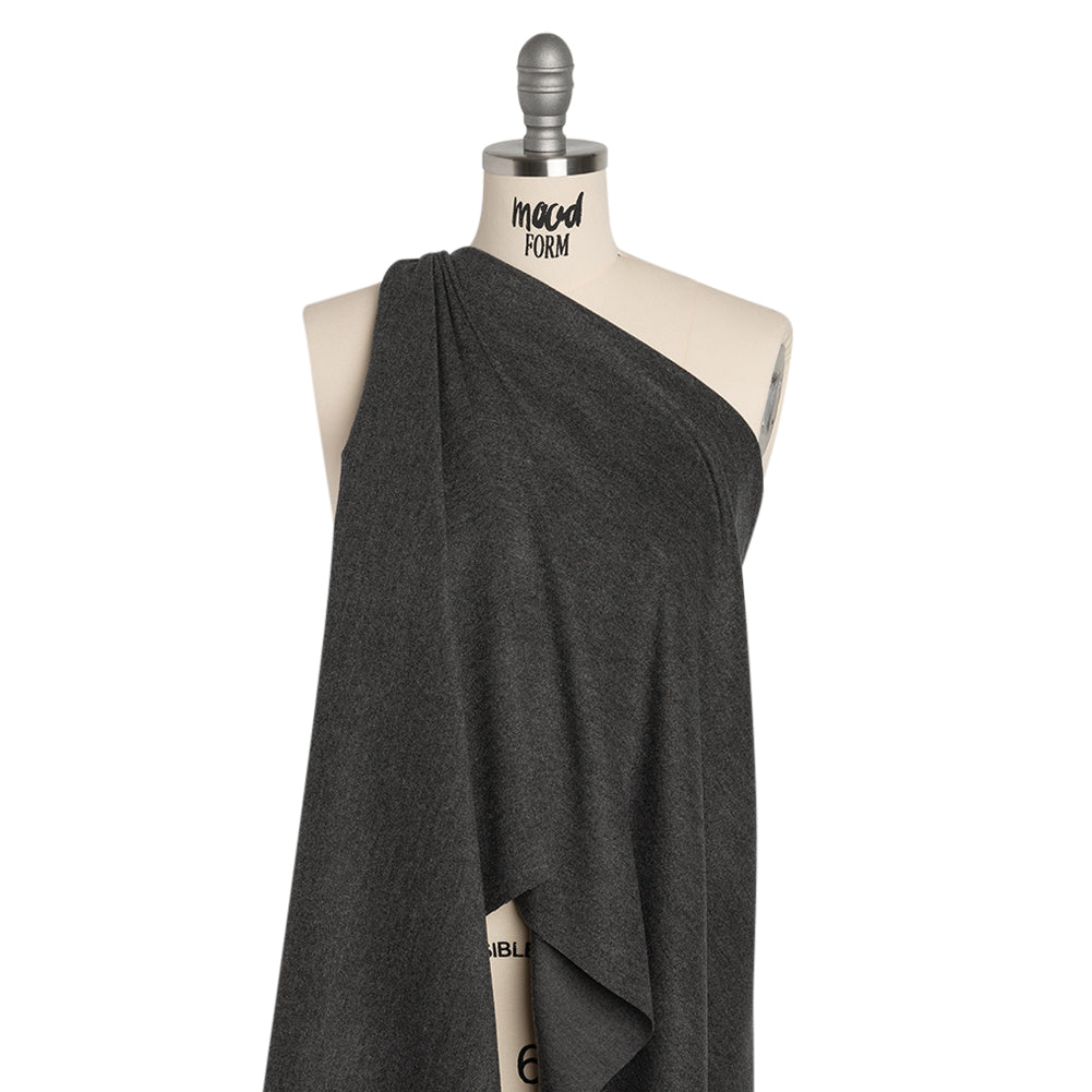 Ultra Soft Brushed Silk and Wool Suiting Made in Italy - Heathered Gray - Deadstock - Joann Fabrics