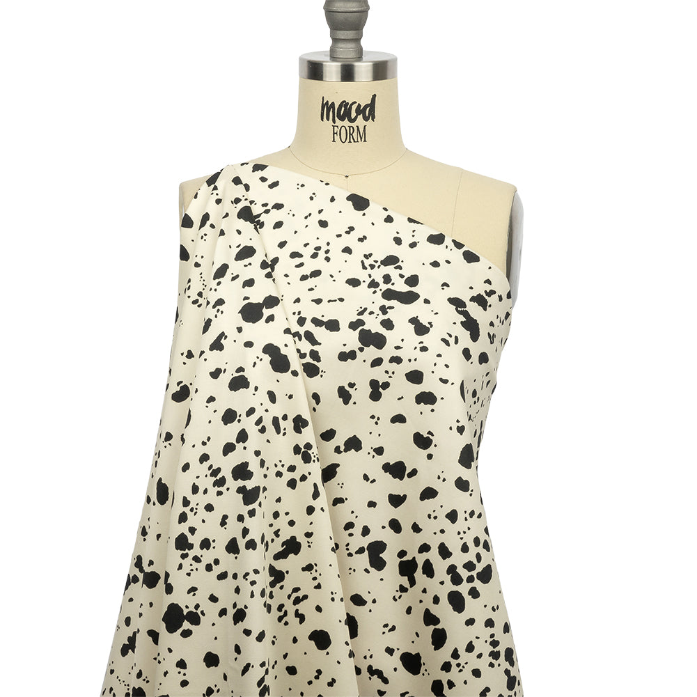 Stretch Cotton Sateen - Black and White Dalmatian Spots - Fire Dogs Print - Mood Exclusive Metro Collection - Joann Fabrics