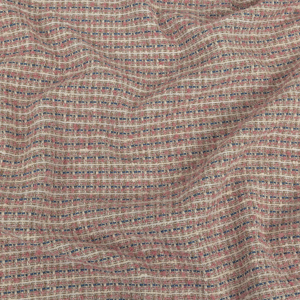 Italian Light Pink, Riviera and Metallic Silver Cotton Tweed - Joann Fabrics