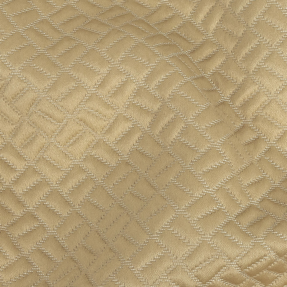 Polyester Jacquard - Gold Geometric Boxes - British Imported - Joann Fabrics