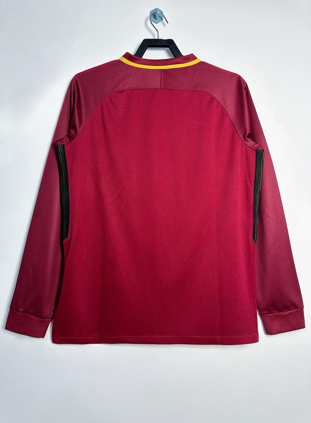 2017-2018 Retro Long Sleeve Roma Home Soccer Jersey 1:1 Thai Quality