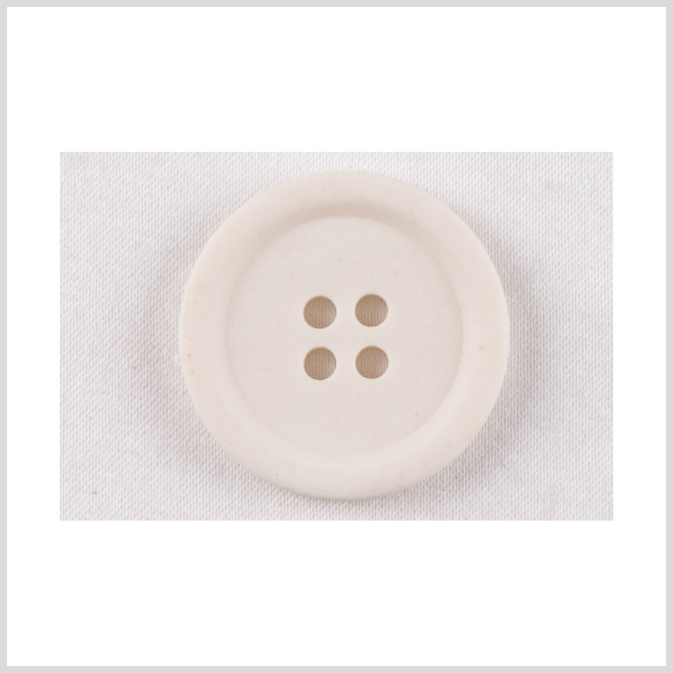 Plastic 4-Hole Button - 36L/23mm - White Rolled Rim - Joann Fabrics