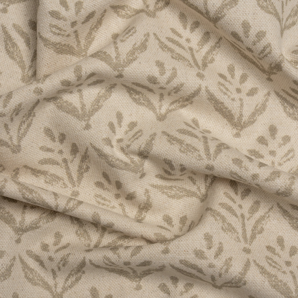 Cotton and Linen Canvas Print - Sand Simple Flowers - British Imported - Joann Fabrics