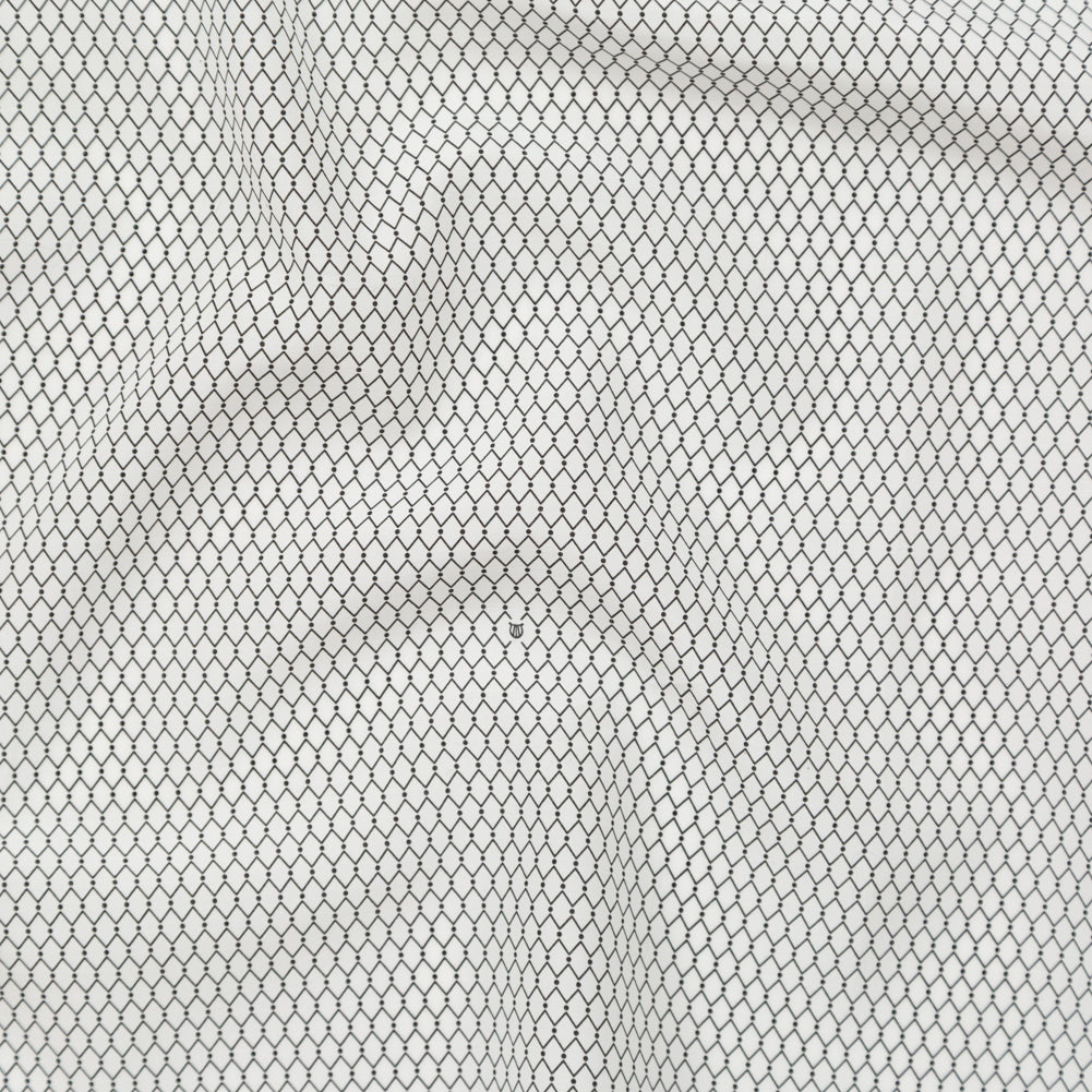 Italian White and Black Geometric Silk and Cotton Voile - Joann Fabrics