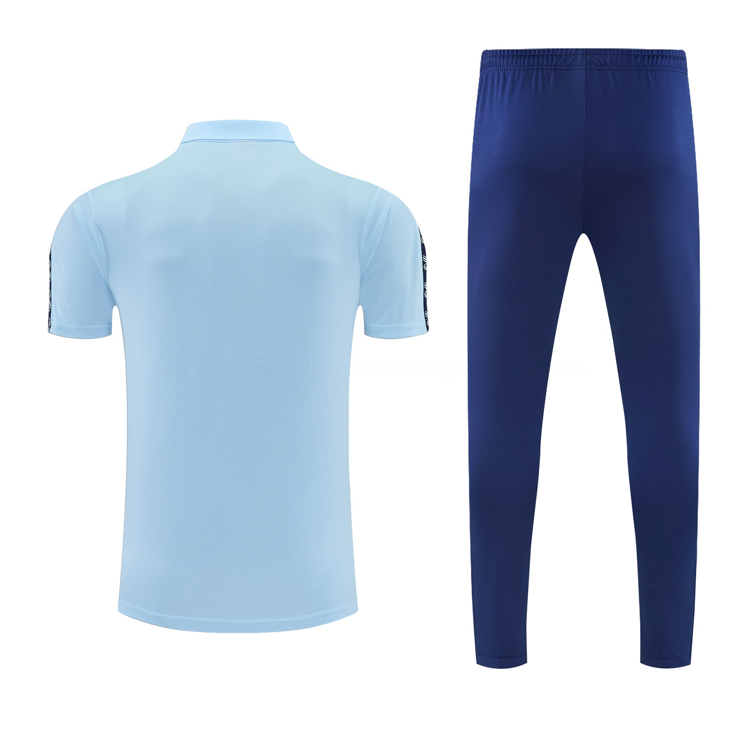 Manchester City 25-26 POLO Short-Sleeve Training Set - Light Blue Top and Dark Blue Pants - UnitedFutballJersey