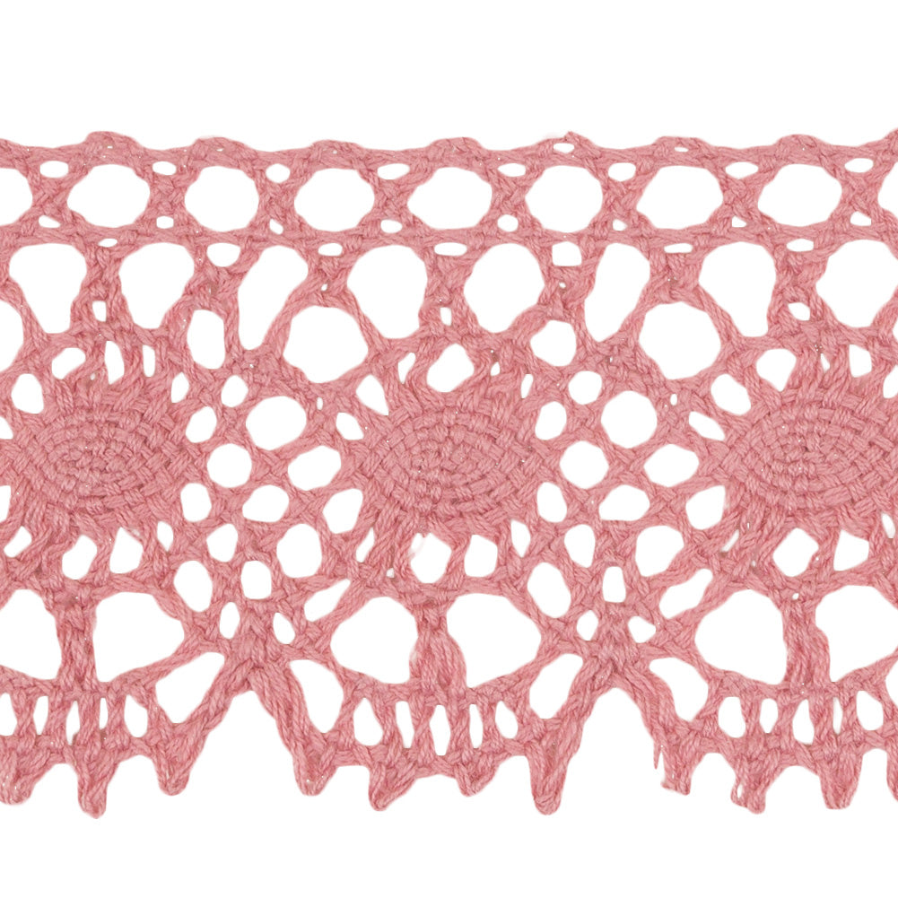 Dusty Rose Scalloped Classic Crochet Lace Trim - 2