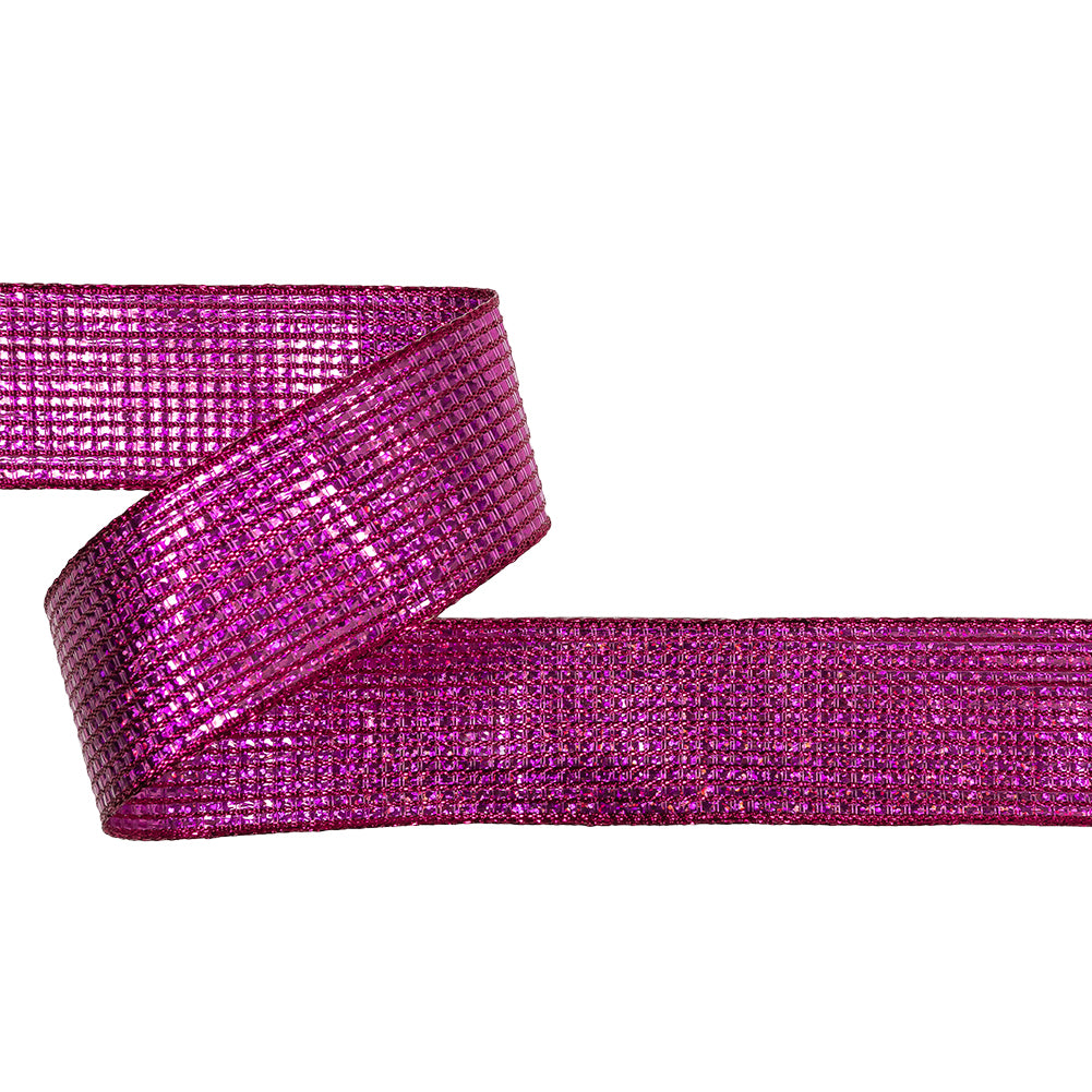 Metallic Fuchsia Iridescent Wire Edged Ribbon - 1.5