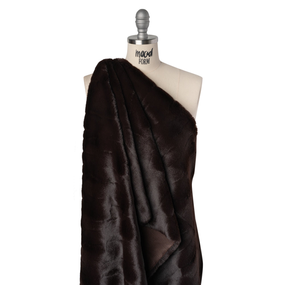 Plush Short Pile Recycled Polyester Faux Fur - Dark Brown Abstract Texture - Joann Fabrics