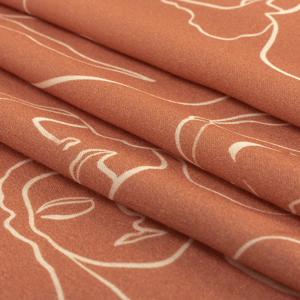 Rayon Challis - Pink Face Outlines - Sweltering Society Print - Mood Exclusive Rio Collection - Joann Fabrics
