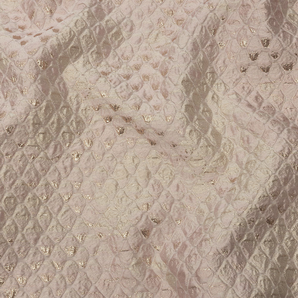Metallic Gold, Pink, and Cream Abstracted Scales Luxury Brocade - Joann Fabrics