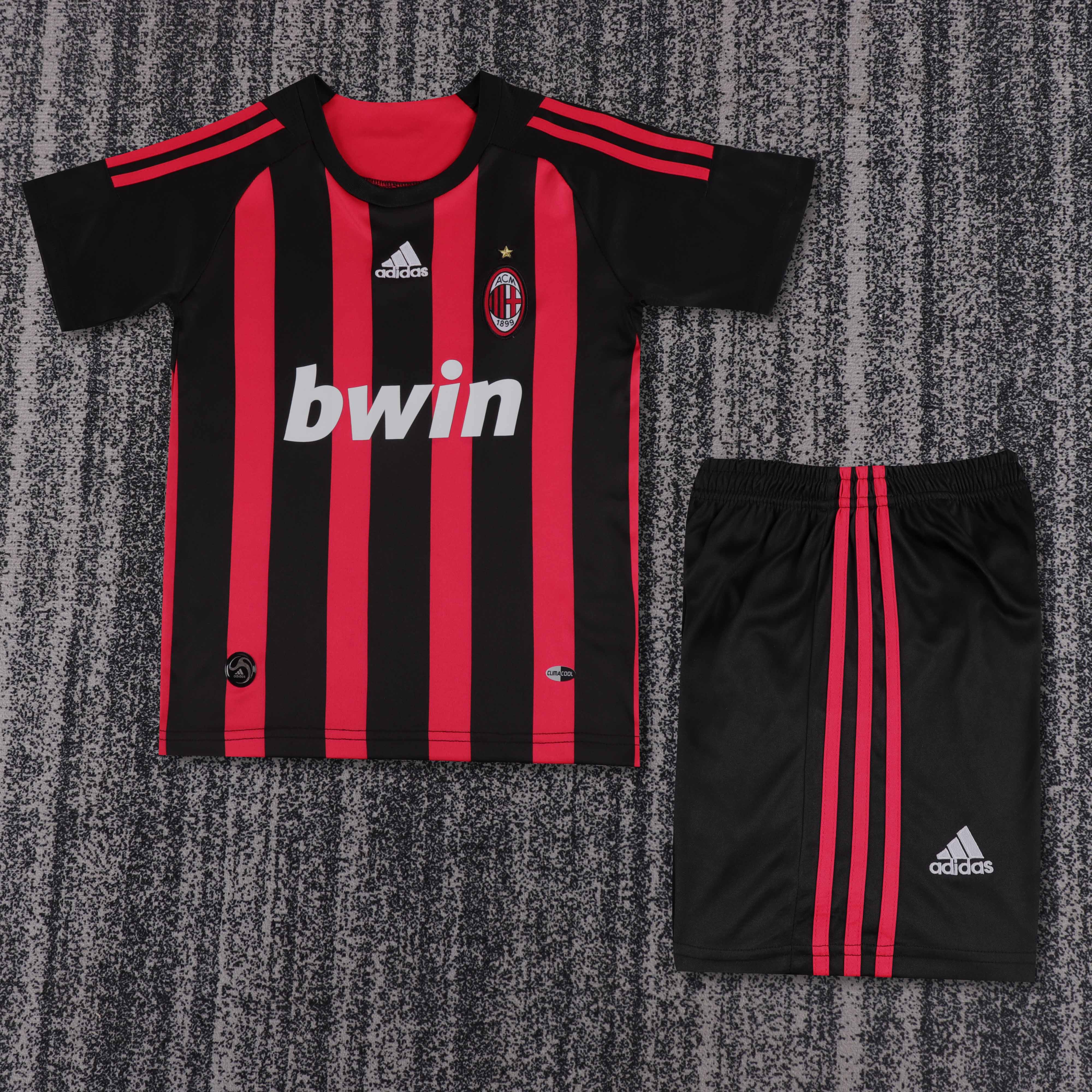 2008-2009 Retro AC Milan Home Football Shirt 1:1 Thai Quality Kids Size