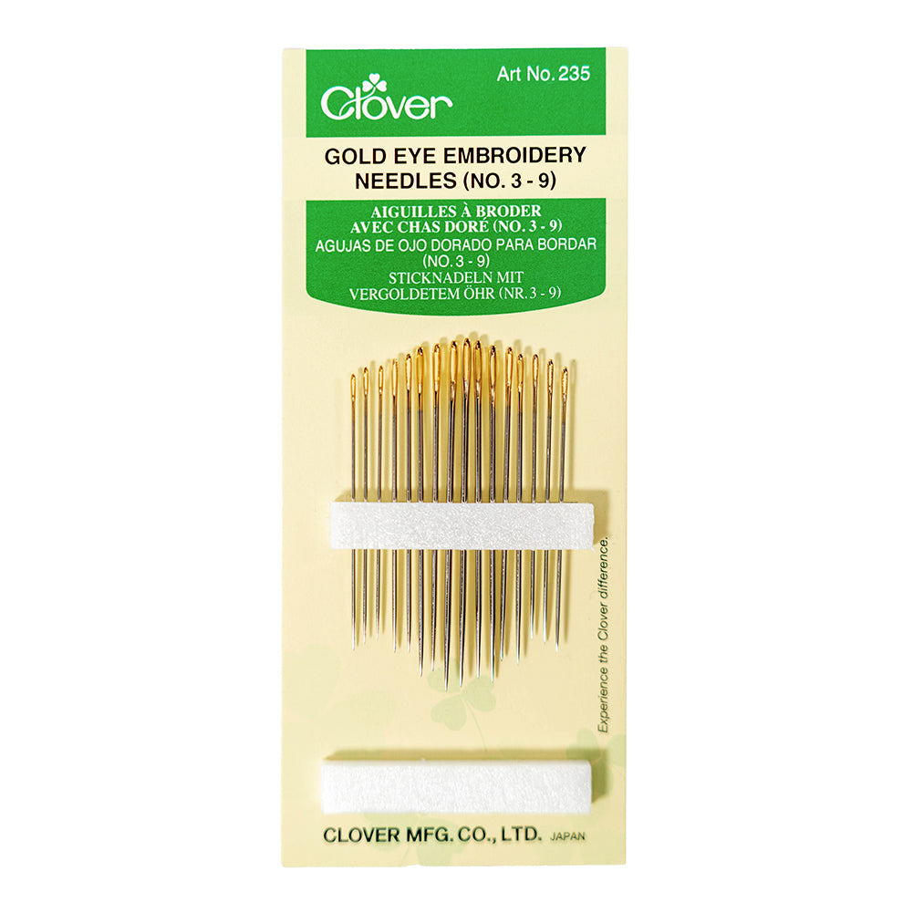 Clover Gold Eye Embroidery Needles - Sizes 3-9 - 16 ct - Joann Fabrics