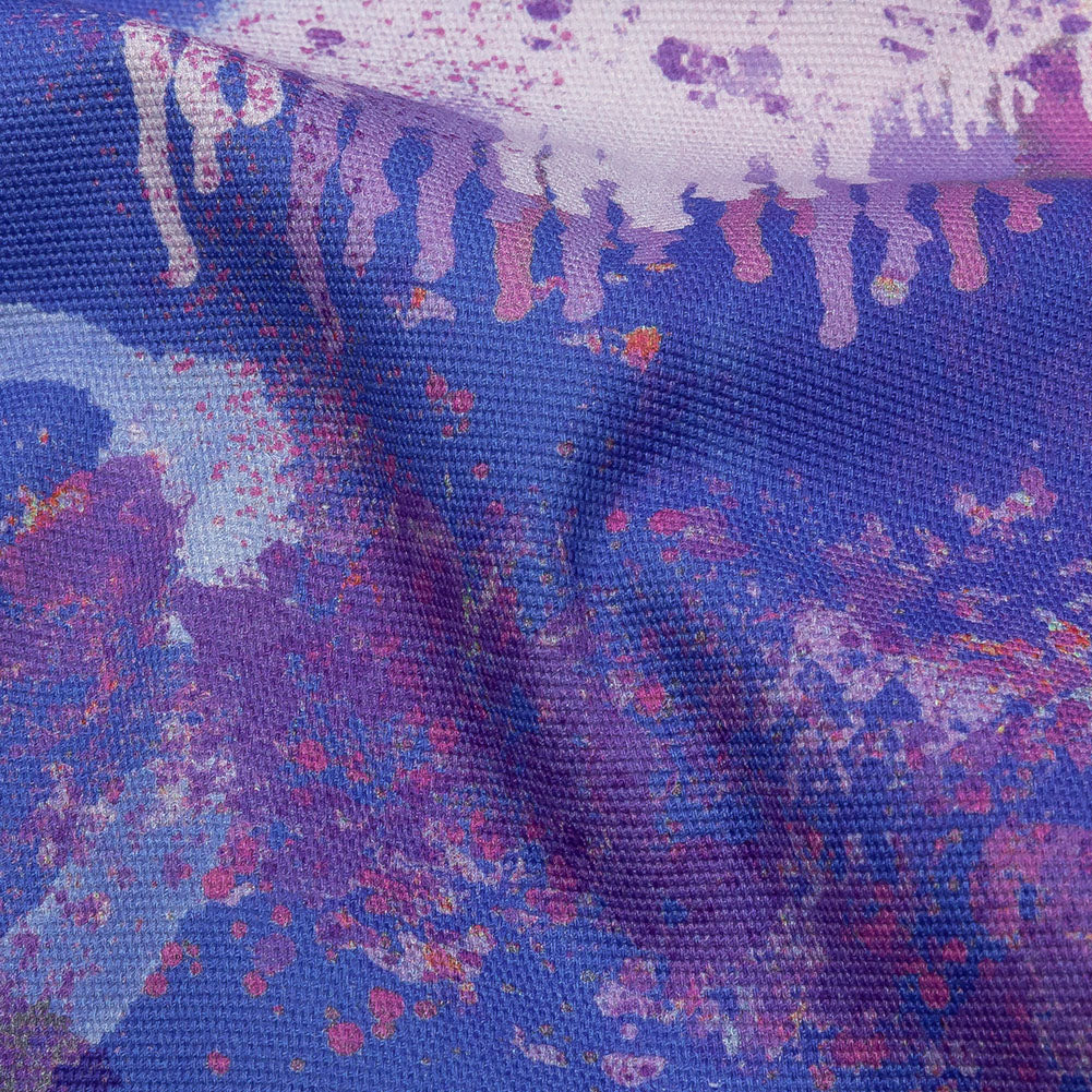 Stretch Cotton Canvas Print - Purple and Blue Spray Paint Blobs - Mood Exclusive Painter's Paradise - Joann Fabrics