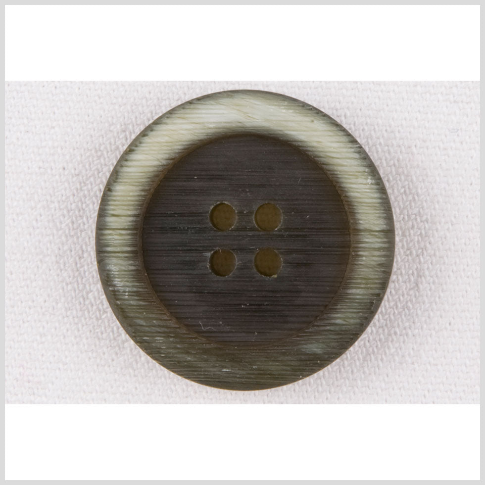 Plastic 4-Hole Button - 40L/25.5mm - Charcoal Gray and Pale Green with Engraved Ribs - Joann Fabrics
