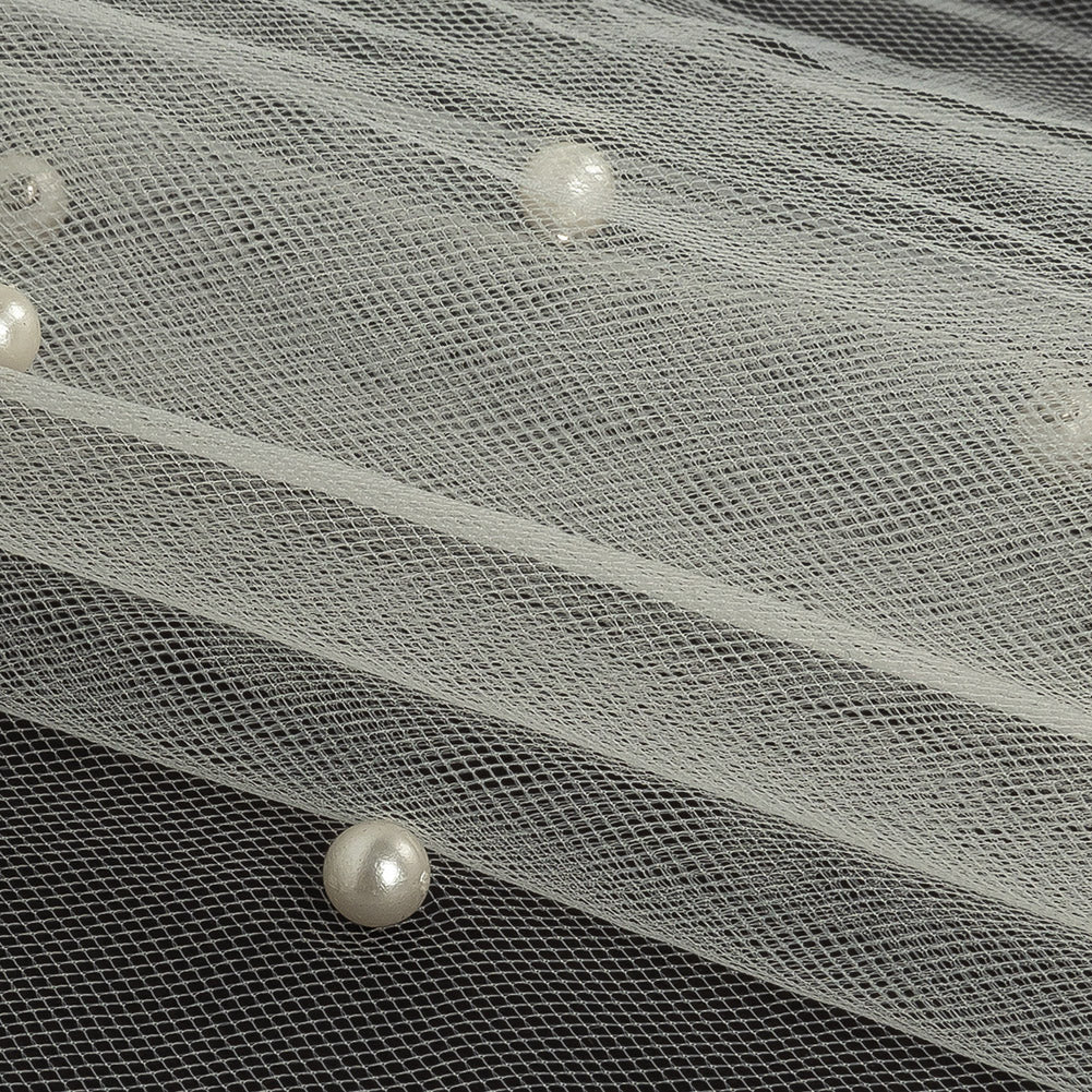 Beaded Tulle - Ivory - Sylvie Collection - Joann Fabrics