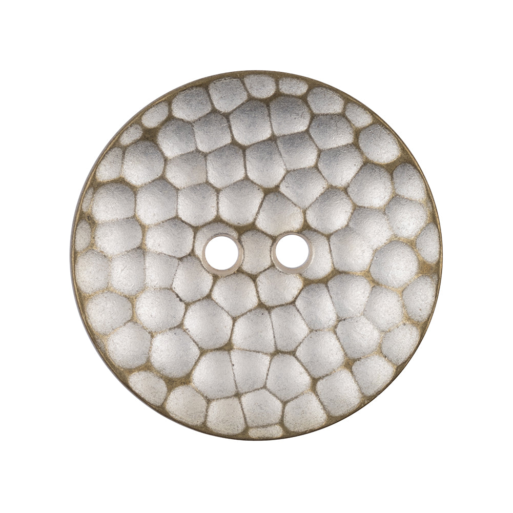 Italian Silver Brass Geometric 2-Hole Metal Saucer Button - 44L/28mm - Joann Fabrics