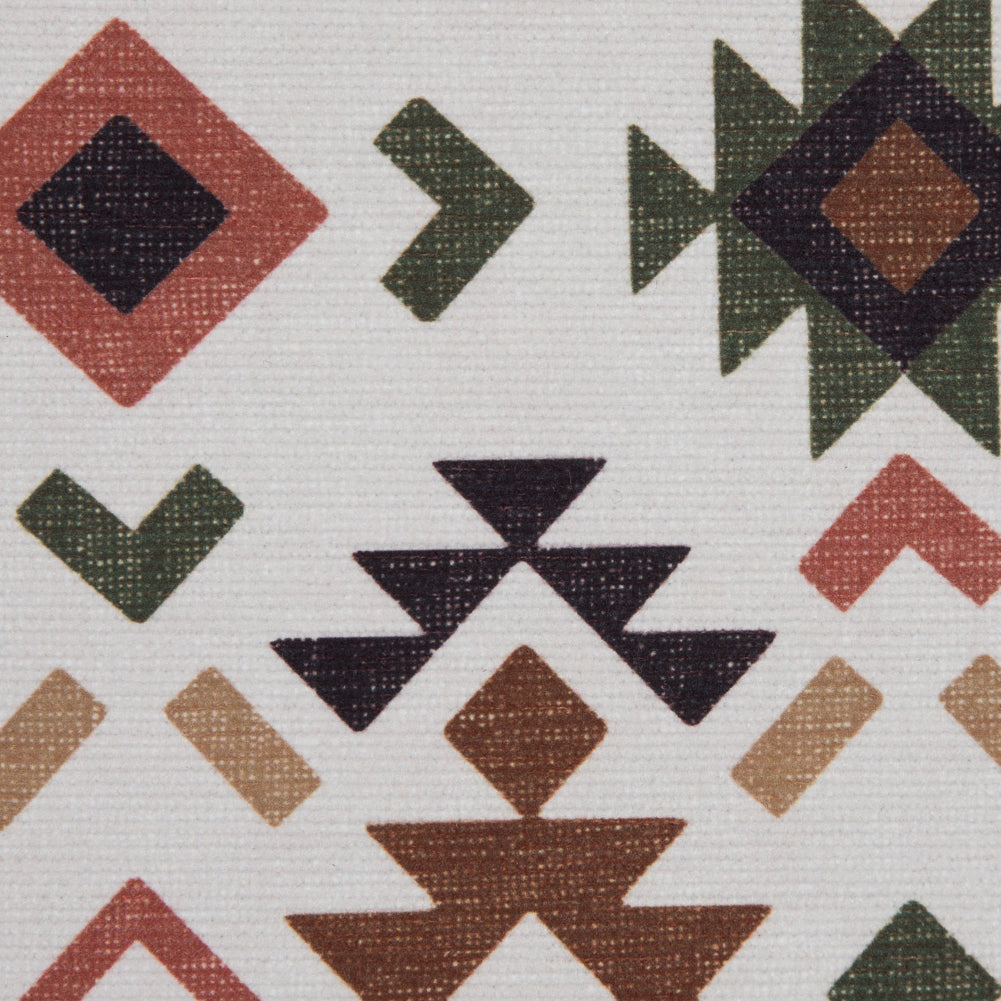Brown and Green Geometric Printed Brushed Canvas - Joann Fabrics