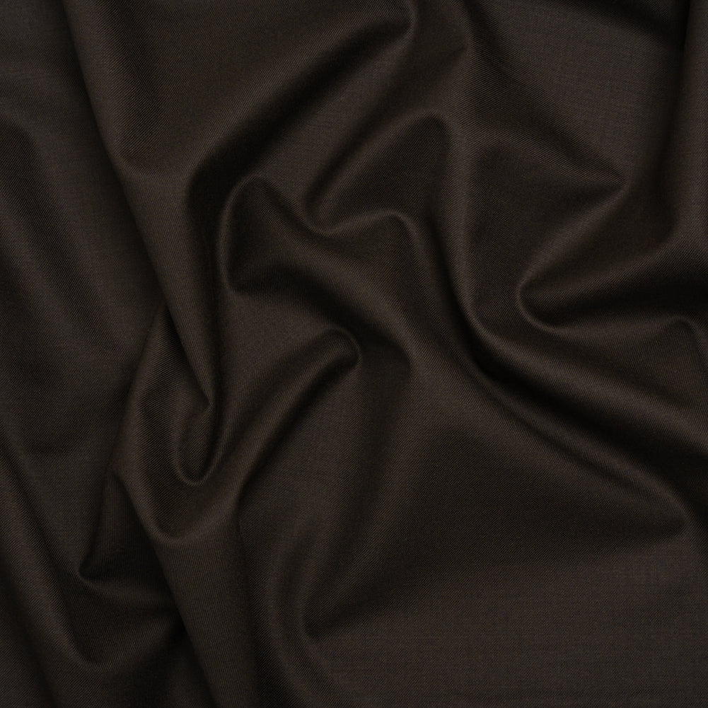 Super 150s Wool Twill Suiting Made in Italy - Coffee Brown - Deadstock - Joann Fabrics