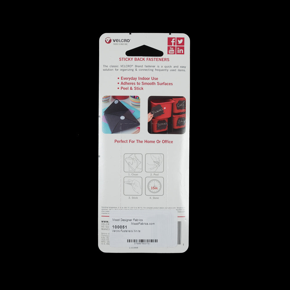 White Sticky Back Square VELCRO&reg; Brand Fasteners - Joann Fabrics