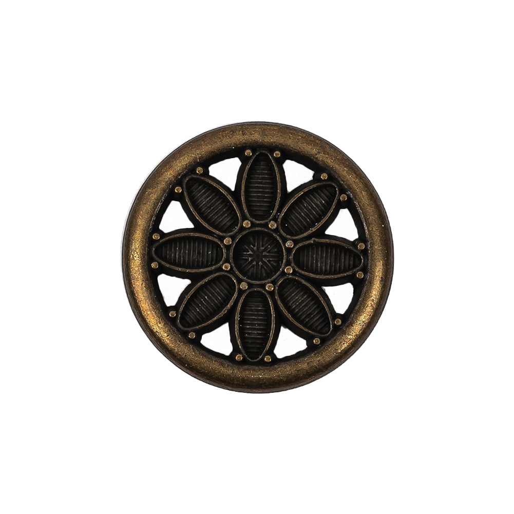 Italian Bronze Floral Shank Back Button - 36L/23mm - Joann Fabrics