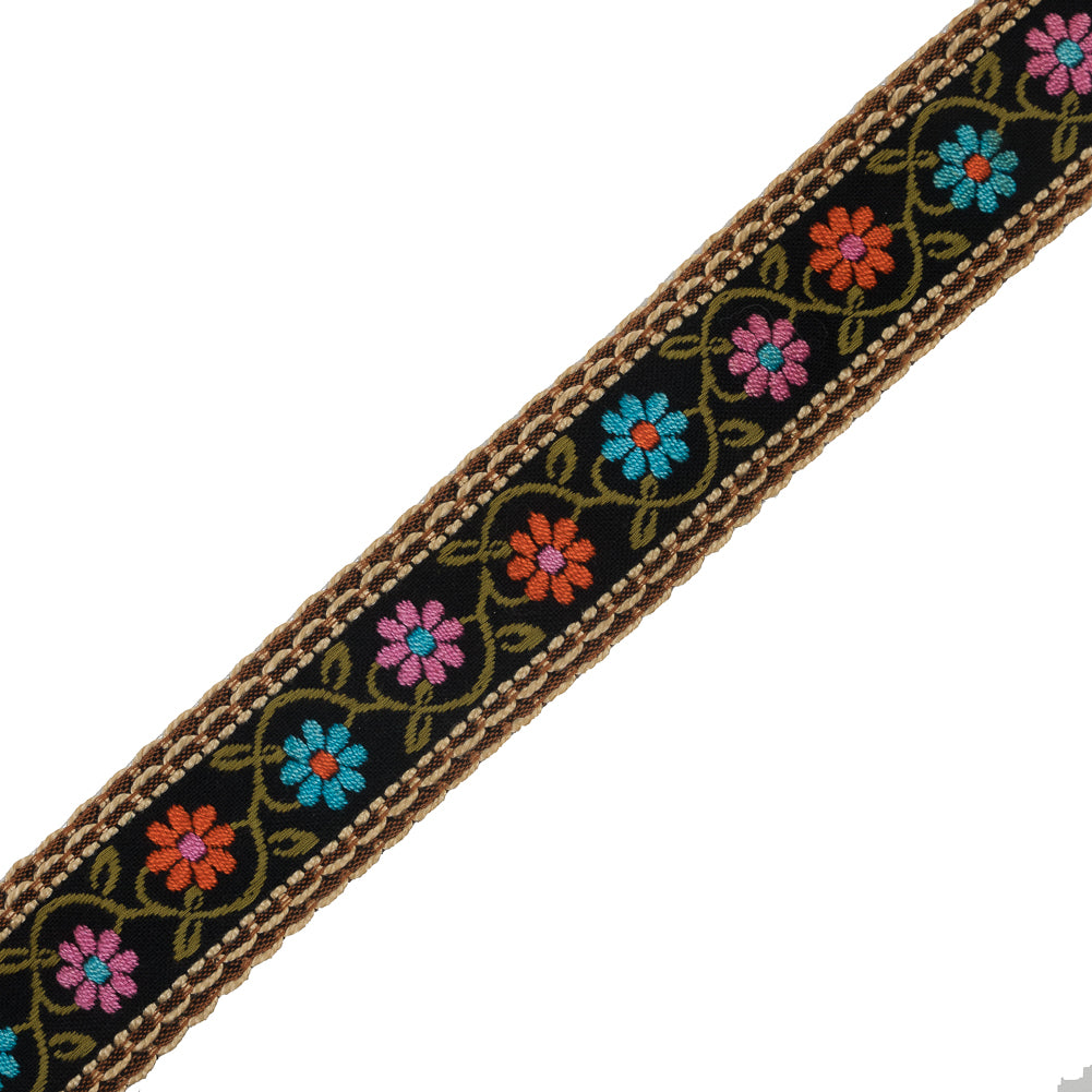 Multicolor Raised Floral German Jacquard Ribbon - 2
