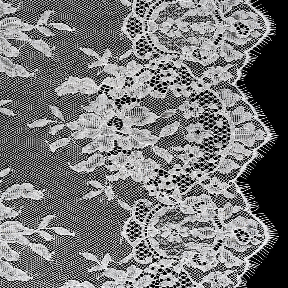 Chantilly Lace with Finished Scalloped Edges - White Fancy Florals - Joann Fabrics