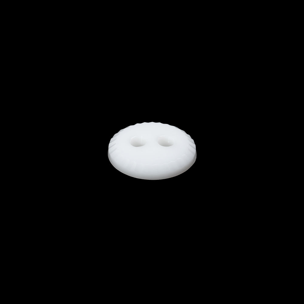 Plastic 2-Hole Button - 18L/11.5mm - White Saw Tooth Rim - Joann Fabrics