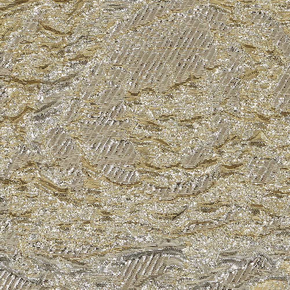 Metallic Gold, Silver and Beige Floral Luxury Burnout Brocade - Joann Fabrics