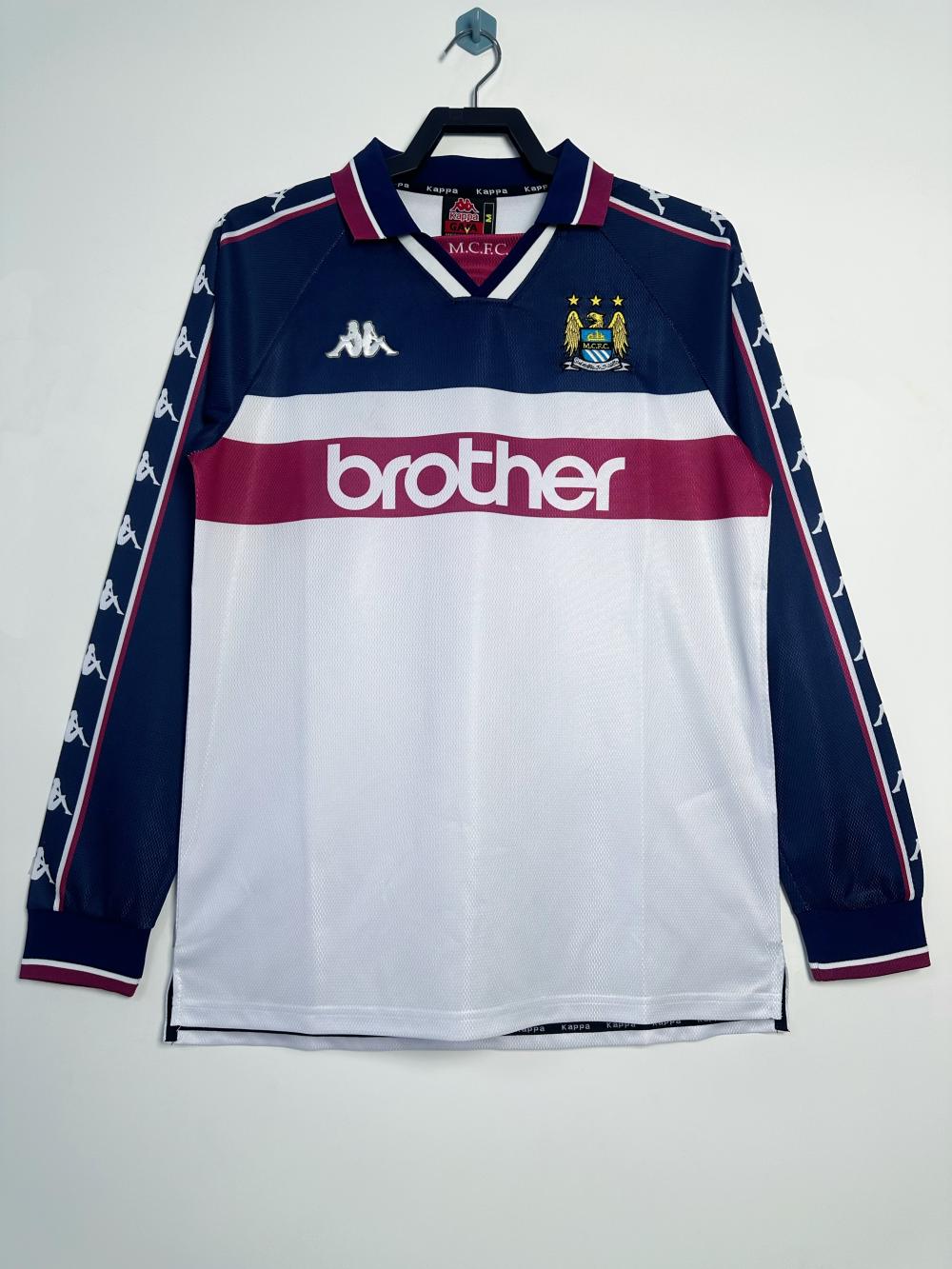 1997-1998 Retro Long Sleeve Manchester City Away Football Shirt 1:1 Thai Quality