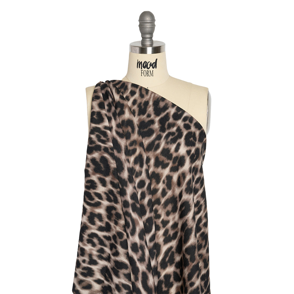 Linen and Rayon Woven - Black and Beige Leopard - Shade of the Acacia Print - Mood Exclusive Kilimanjaro Collection - Joann Fabrics