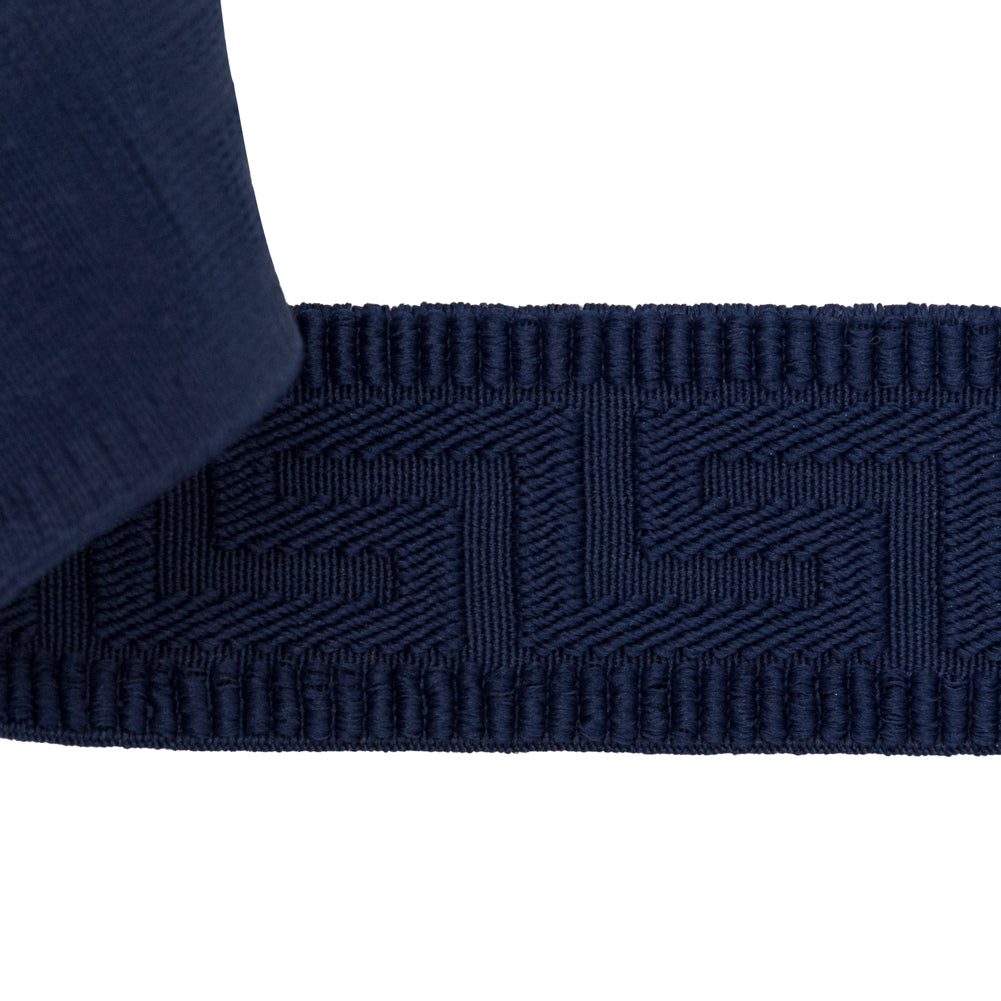 Italian Navy Elastic Greek Key Trim - 1.5