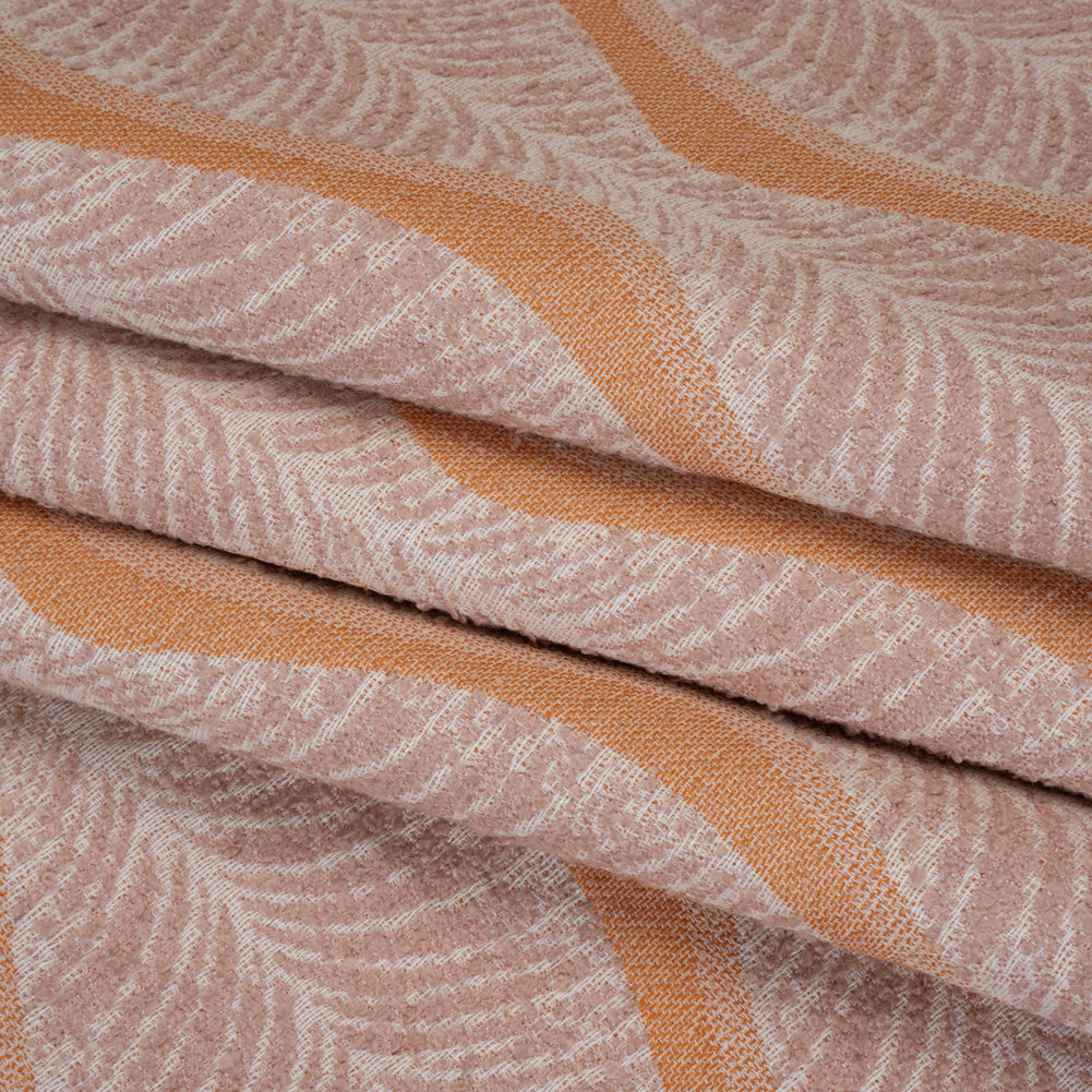 Polyester and Cotton Boucle Jacquard - Tangerine Leaf Ogee Waves - British Imported - Joann Fabrics