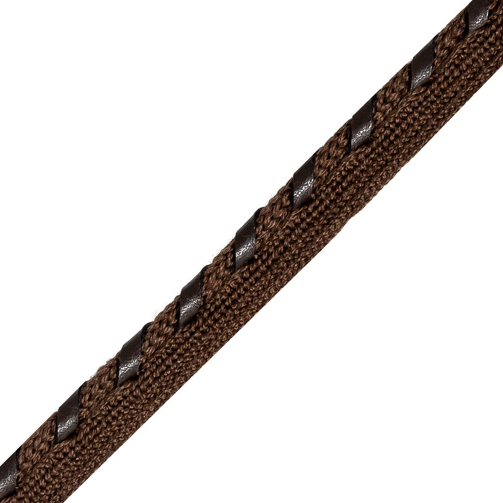 Reunion and Marrone Leather Twisted Braid with Lip - 0.4
