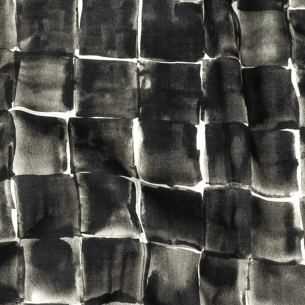 Cotton Voile - Gray Painted Squares - Haunted Blocks Print - Mood Exclusive Twilight Collection - Joann Fabrics