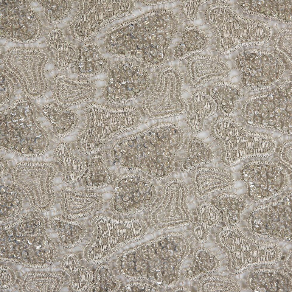 Fancy Beaded Guipure Lace - Dark Silver - Joann Fabrics