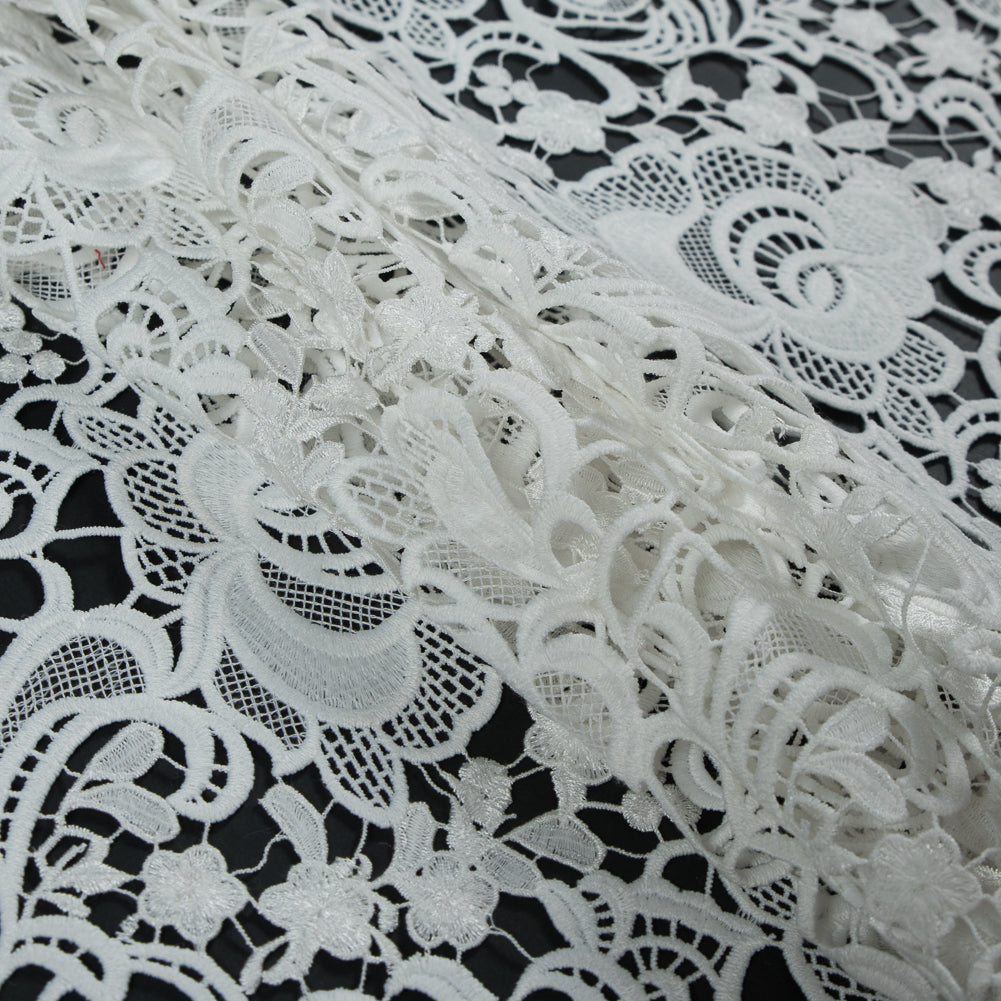 Embroidered Guipure Lace - White Floral - Joann Fabrics