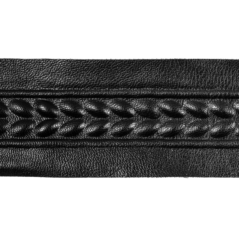Italian Black Embossed Faux Leather - 1.75