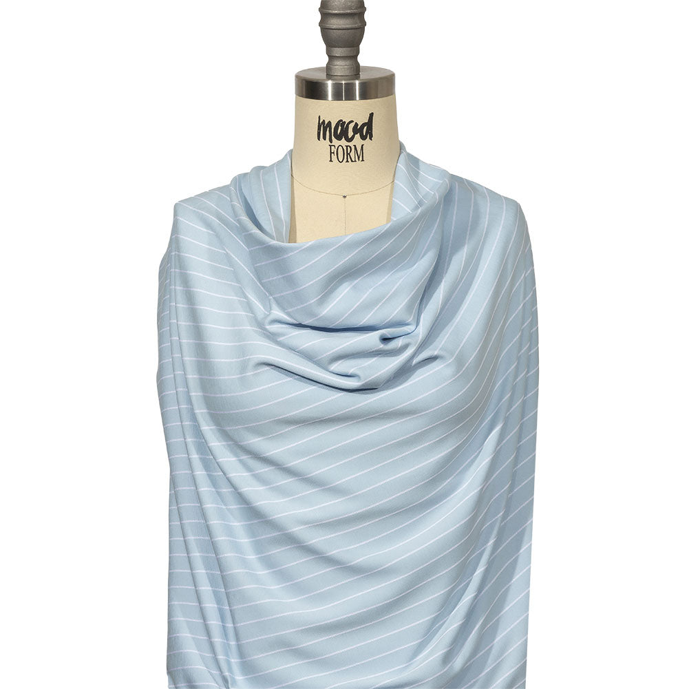 Balenciaga Italian Baby Blue and White Cotton Blend Jacquard Knit - Joann Fabrics