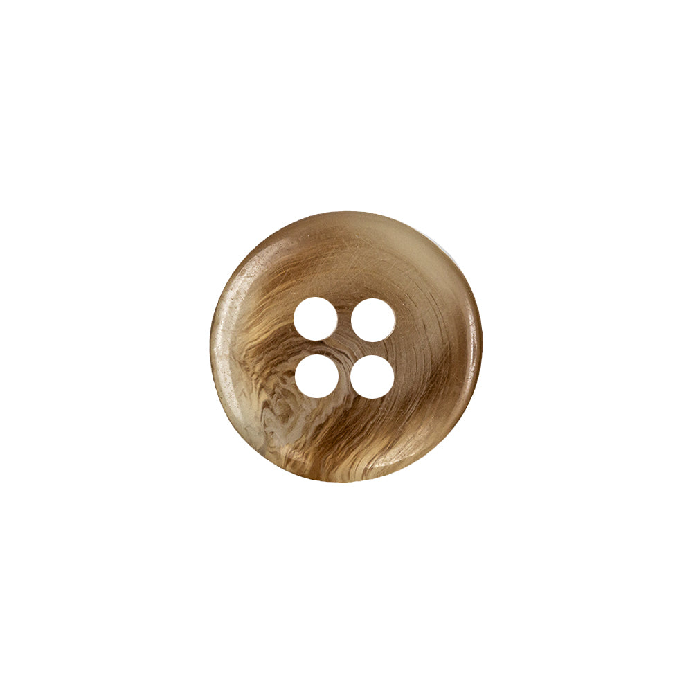 Chestnut and Beige Swirl Translucent 4-Hole Low Convex Top Plastic Button - 24L/15mm - Joann Fabrics