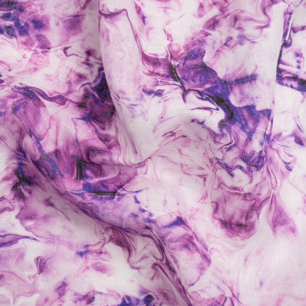 Purple and Ultramarine Marbled Medium Weight Linen Woven - Joann Fabrics