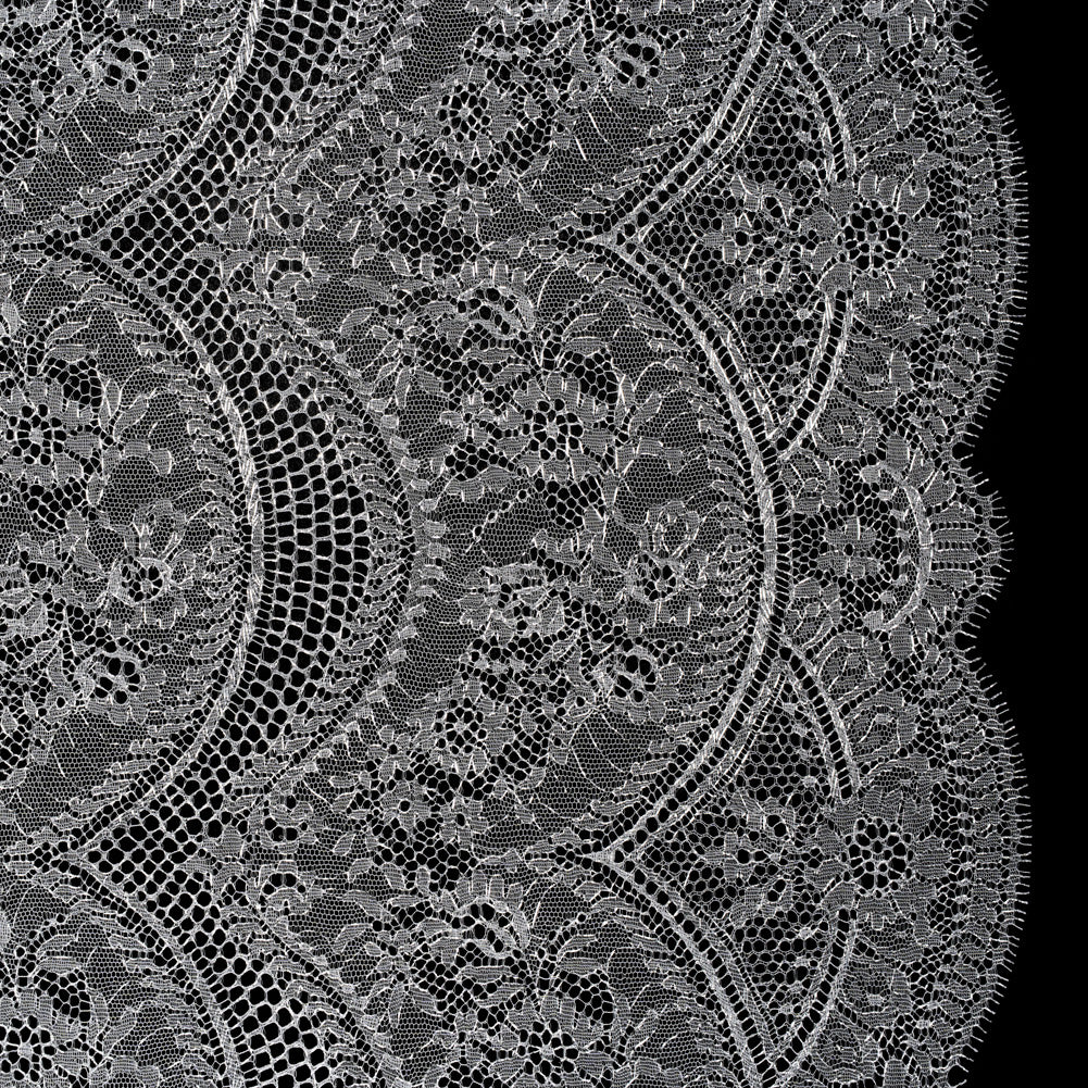 French Metallic Lace by Solstiss - Metallic Silver and Greige Floral Scallops - Joann Fabrics