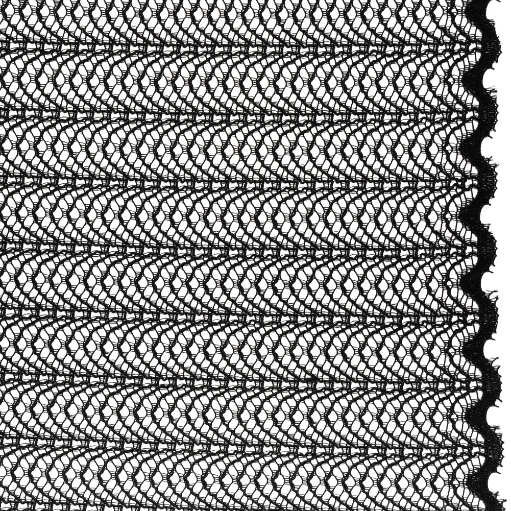Rayon and Nylon Corded Lace with Little Scallop Finished Edges - Black Archway Stripes - Joann Fabrics