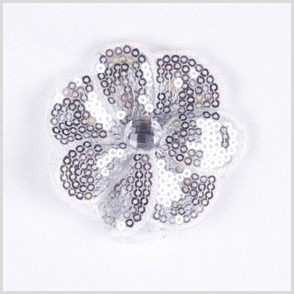 Silver Sequin Flower Brooch - Joann Fabrics