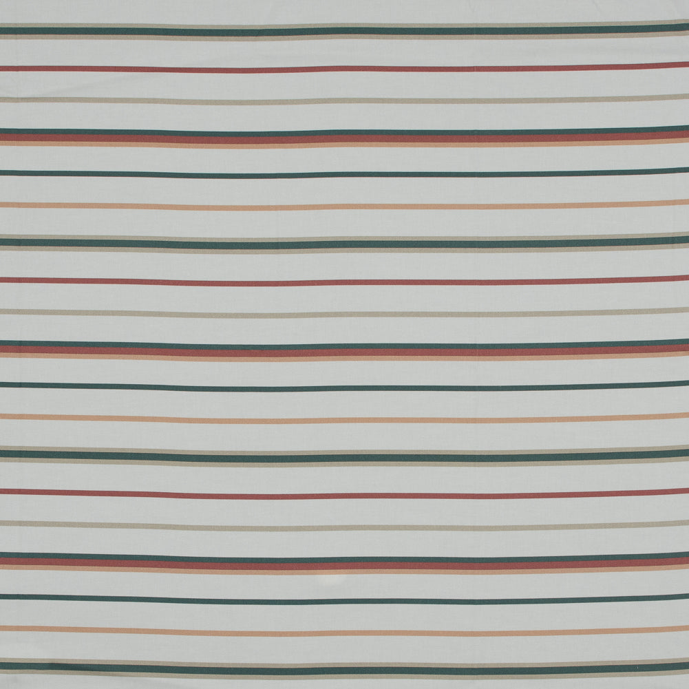Stretch Cotton Sateen - Red, Green and White Stripes - Purity of Growth Print - Mood Exclusive Key Largo Collection - Joann Fabrics