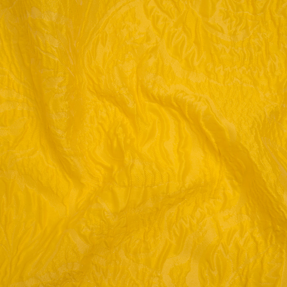 Polyester Brocade - Monochrome Sunshine Yellow Roses and Leaves - Joann Fabrics