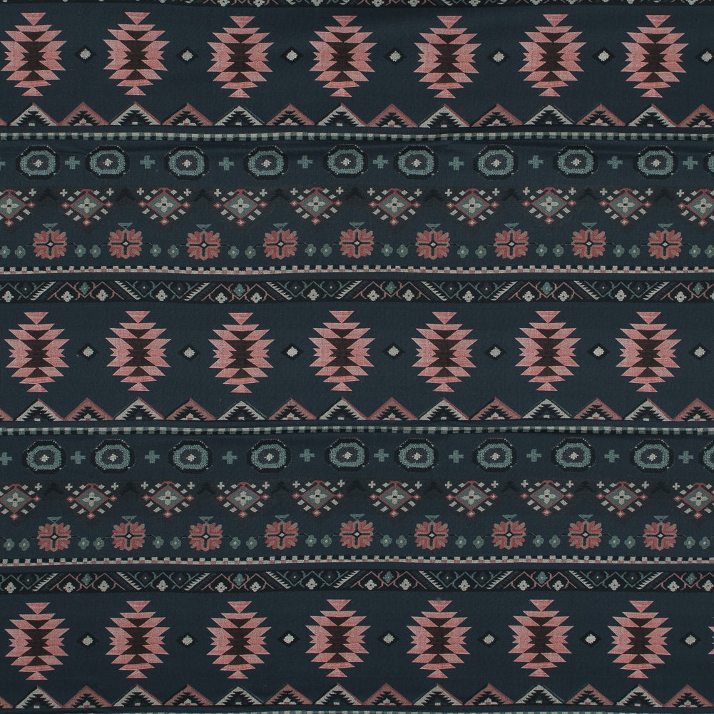 Cotton Voile - Charcoal and Pink Geometric Stripes - Wholeness of Stability Print - Mood Exclusive Key Largo Collection - Joann Fabrics