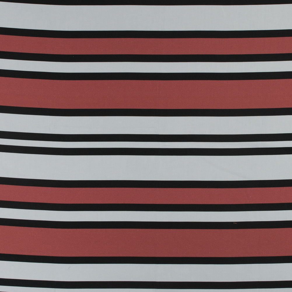 Stretch Cotton Sateen - Coral and White Stripes - Aina Stripe Print - Mood Exclusive Aloha Collection - Joann Fabrics